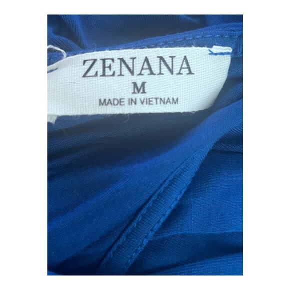 Zenana Blue Rayon Spandex Wide Leg Jumpsuit Size M - Picture 4 of 5